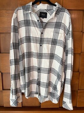 Rails Men's Plaid Button-Down Shirt - White & Gray